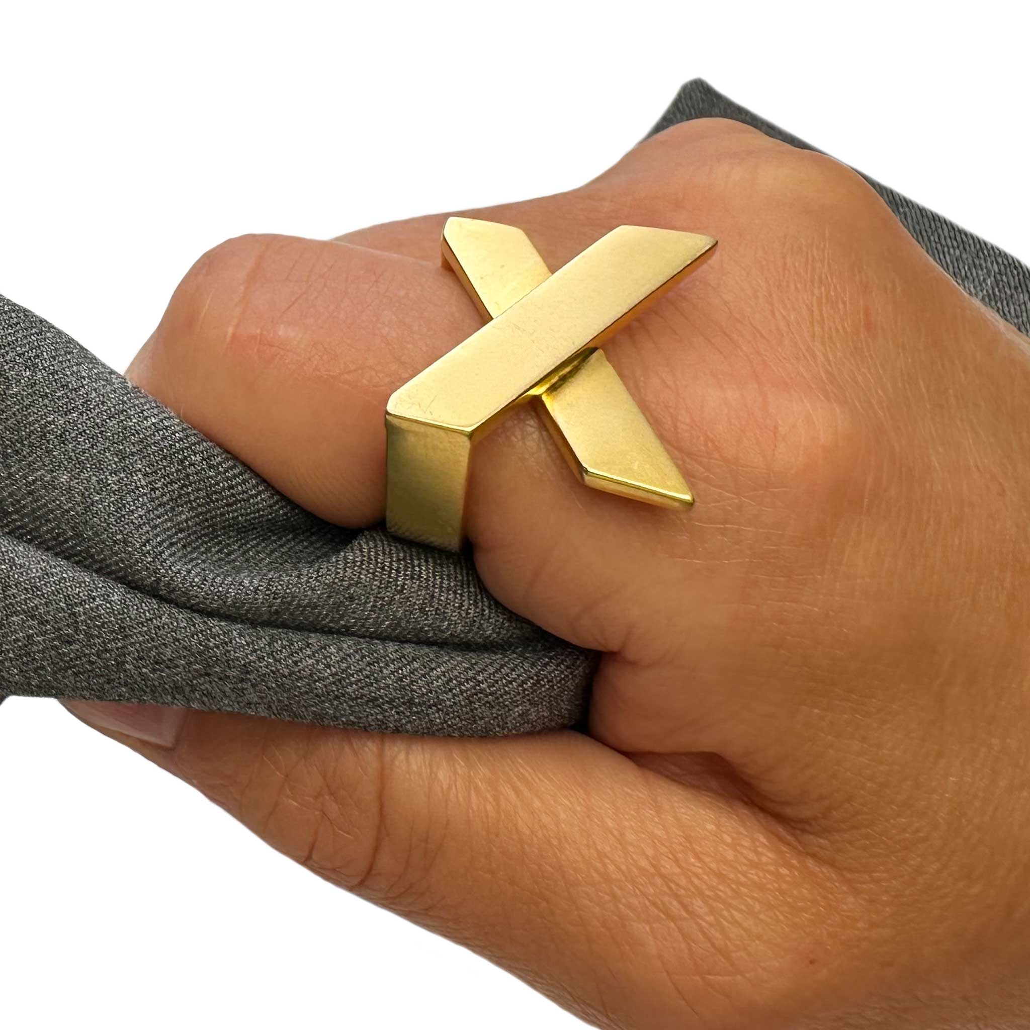X-Factor 14ct Gold-Plated Sterling Silver Ring